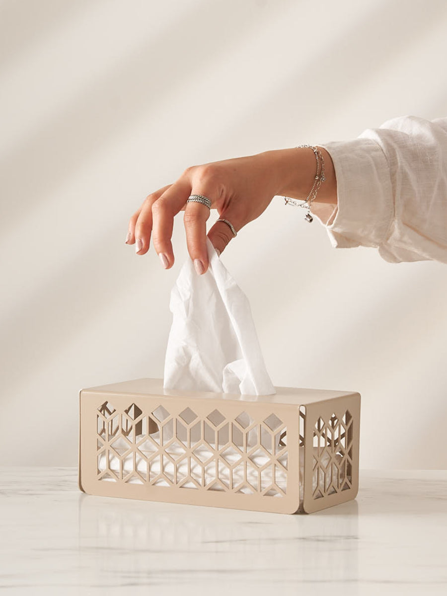 Aura rectangular Creamy tissue box Tashhome