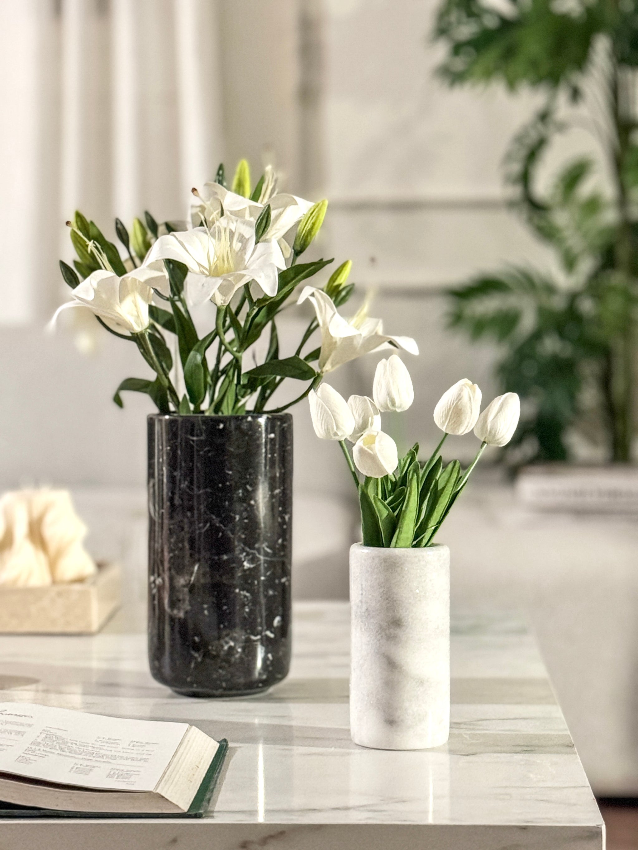White Marble Cup Vase – Tashhome